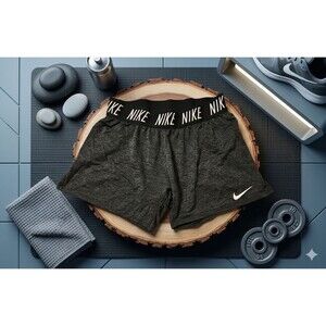 Nike Girl Training Shorts Gray, Black & White DRI-FIT Size XL Youth